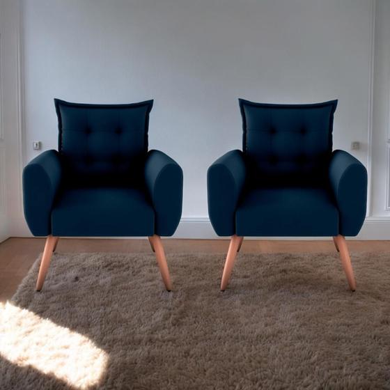 Imagem de Conjunto de Poltronas Decorativas Atlas Suede Azul