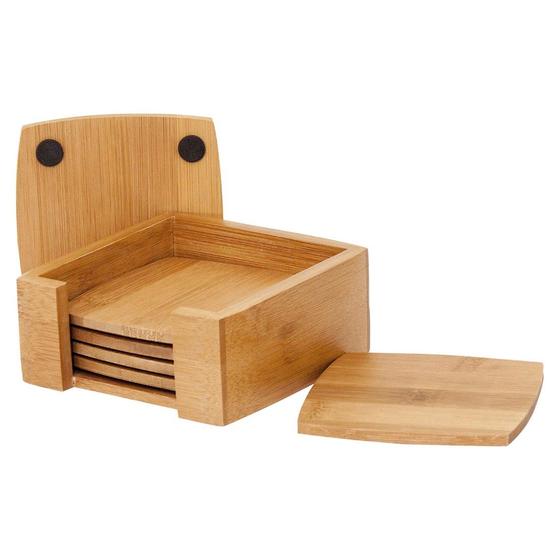 Imagem de Conjunto de Porta Copos Ecokitchen Quadrado Mimo Style com Suporte 6 Peças