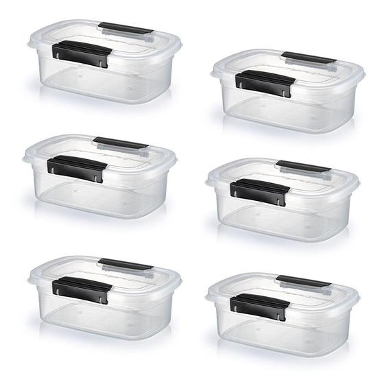 Conjunto de Pote C/ Tampa Trava 4 Litros - 6pçs - Plástico Menor preço em Conjunto de Pote C/ Tampa Trava 4 Litros - 6pçs - Plástico
