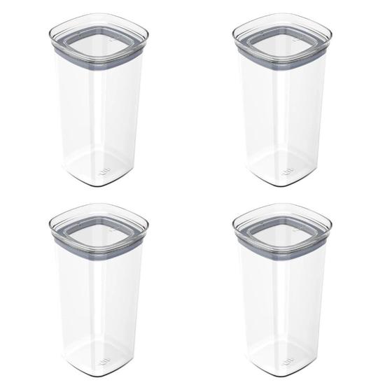 Imagem de Conjunto de Potes Herméticos 1,5 L 4 Peças Block Modular Transparente Ou