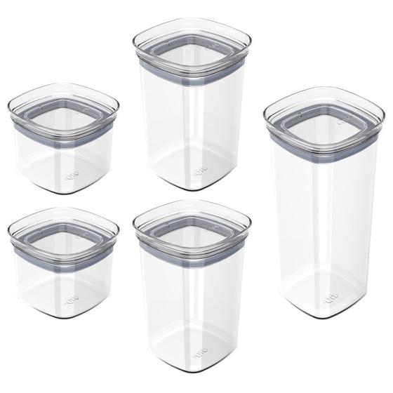 Imagem de Conjunto de Potes Herméticos Block Modular 5 Peças Transparente Ou