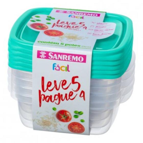 Imagem de Conjunto de Potes Para Alimentos 530ml Leve 5 Pague 4 Colors