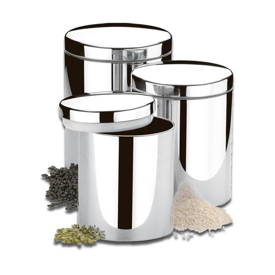 Imagem de Conjunto de Potes para Mantimentos com Tampa 3 Peças Inox Suprema Ref.2100/102