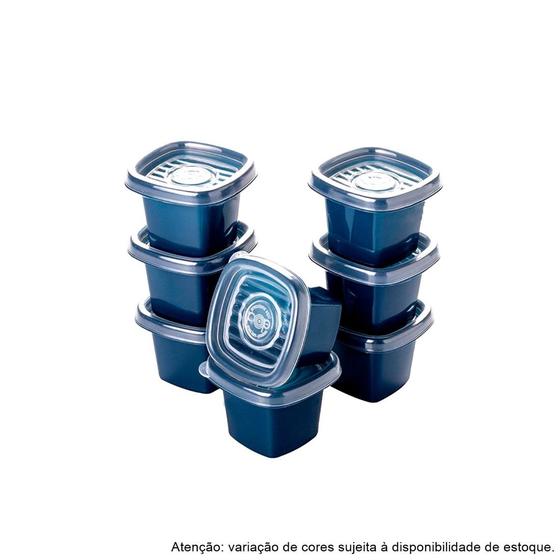 Imagem de Conjunto de Potes Quadrado Pop com 8 Peças Plasutil