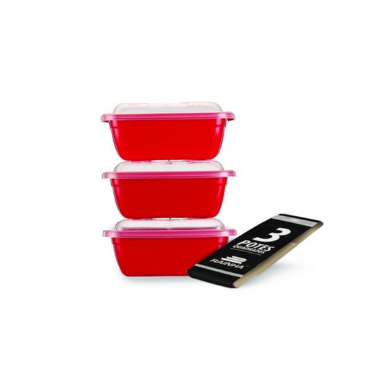 Imagem de Conjunto De Potes Quadrados Com 3pçs 700ml.
