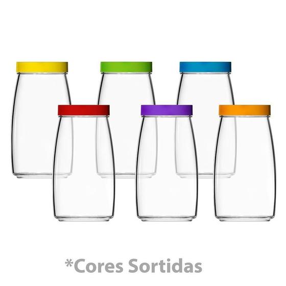 Imagem de Conjunto de Potes Sempre Mandacaru 2 Litros com Tampas (Cores Sortidas) 6 Peças