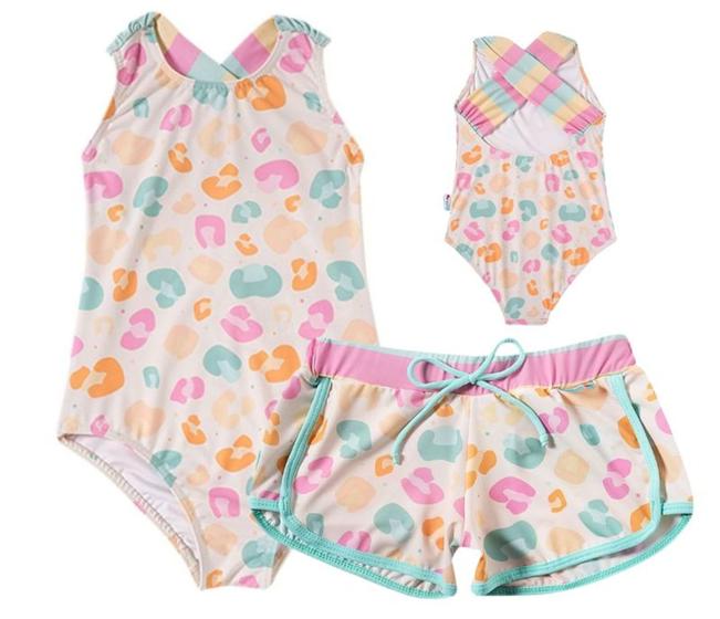 Conjunto De Praia Infantil Maiô com Short Fps Uv50+ Tip Top Menina ...