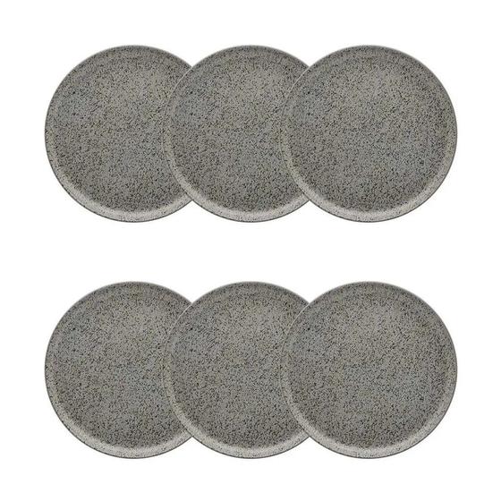 Imagem de Conjunto de Pratos de Sobremesa 06 Peças Flat Gray Oxford