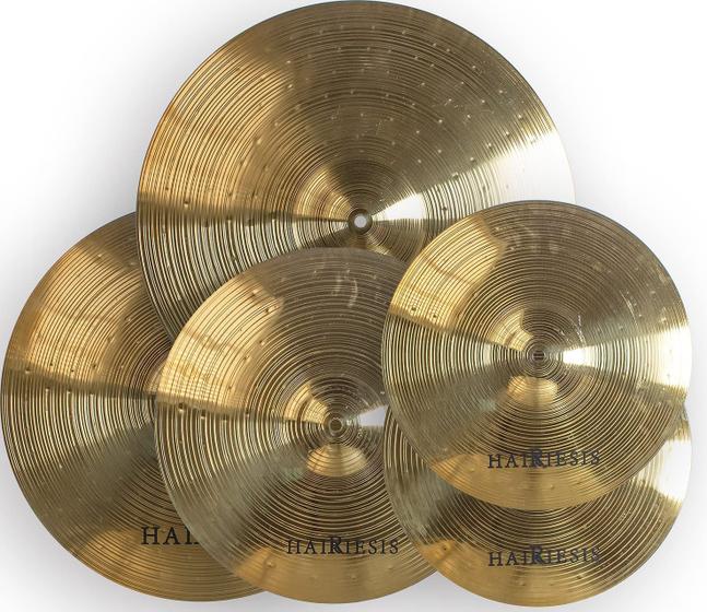 Imagem de Conjunto de pratos HAIRIESIS Cymbal Exquisite Alloy 5 peças 14/16/18/20