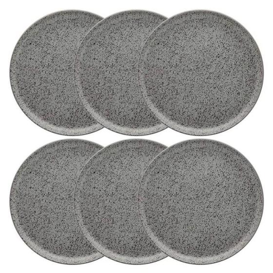 Imagem de Conjunto de Pratos Rasos 06 Peças Flat Gray Oxford