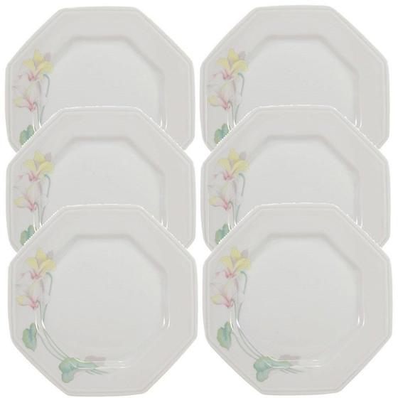 Conjunto de Pratos Sobremesa Schmidt Porcelana Encanto 6 Peças Menor preço em Conjunto de Pratos Sobremesa Schmidt Porcelana Encanto 6 Peças