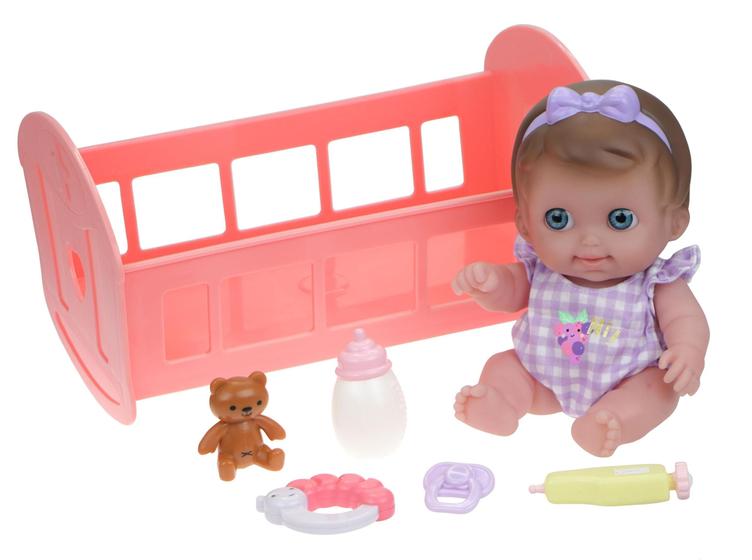 Imagem de Conjunto de Presente Baby Doll JC Toys Lil Cutesies - Boneca de Vinil para Dormir