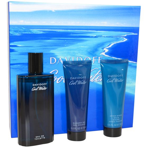 Imagem de Conjunto de presente de 3 peças com perfume Davidoff Cool Water para homens