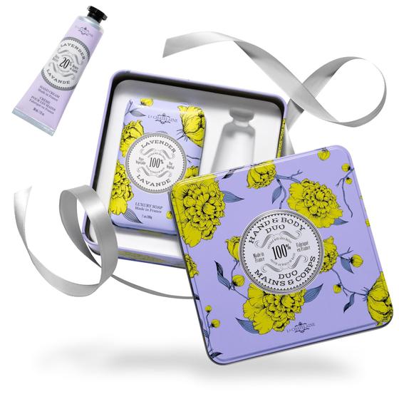 Imagem de Conjunto de presente La Chatelaine Lavender Soap 200 ml e creme para mãos 30 ml