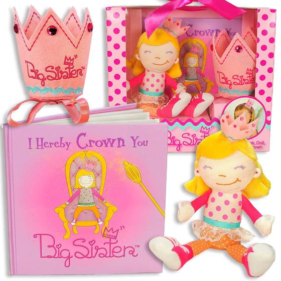 Imagem de Conjunto de Presente Tickle & Main - Livro "I Hereby Crown You Big Sister"