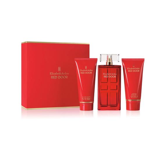 Imagem de Conjunto de Presente Vermelho Feminino - 3 Peças, Hidratante e Perfume