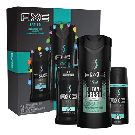 Imagem de Conjunto de presentes AXE Apollo com spray corporal, antitranspirante e sabonete líquido