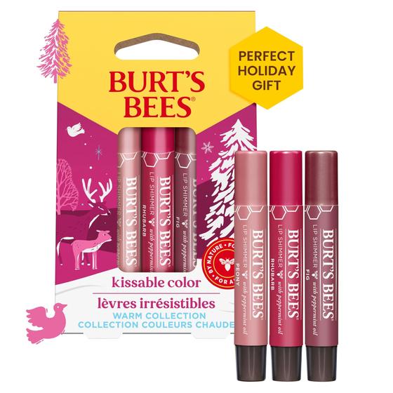 Imagem de Conjunto de Presentes Burt's Bees Kissable Color Lip Shimmer - 3 Unidades de 8ml