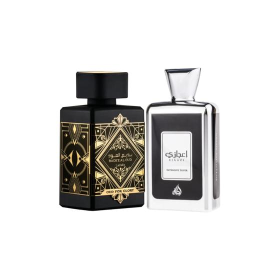 Imagem de Conjunto de presentes de perfume Lattafa Bade'e Al Oud Oud For Glory + Ejaazi