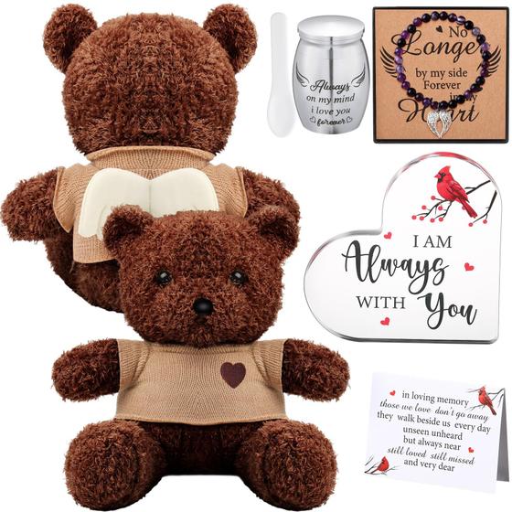 Imagem de Conjunto de presentes fúnebres Kenning Cremation Stuffed Bear com urna e muito mais