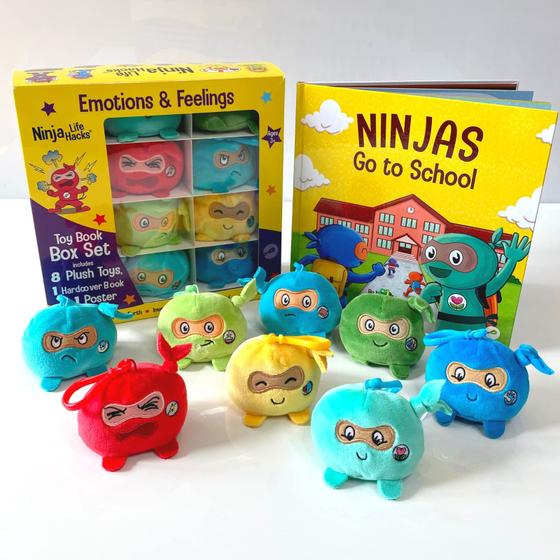 Imagem de Conjunto de presentes Toy Book Box Ninja Life Hacks Emotions com brinquedos de pelúcia