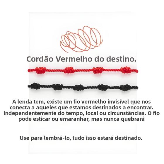 Imagem de Conjunto De Pulseiras De Corda Vermelha Com 7 Nós, Amuleto Da Sorte, Corda Artesanal Para Mulheres,