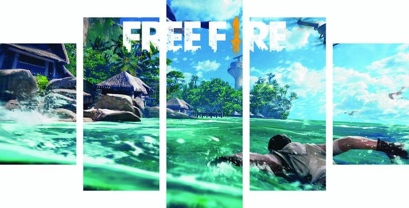 Imagem de Conjunto De Quadros Decorativo Sala Free Fire 10