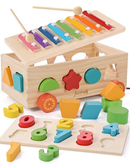 Imagem de Conjunto de quebra-cabeças numéricos Shape Sorter Xilofone Montessori Jessruly