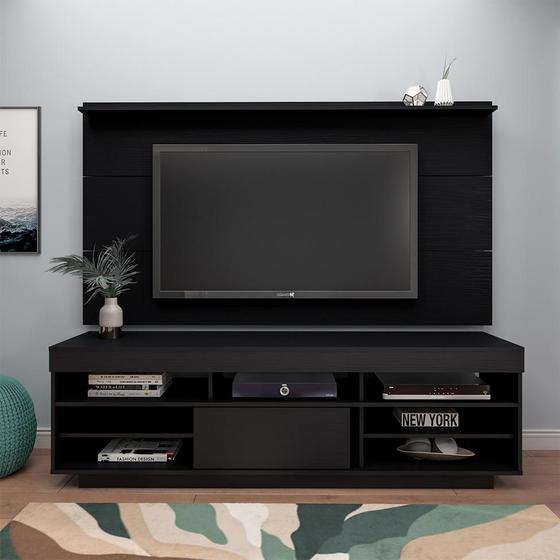 Imagem de Conjunto de Rack Treviso com Painel para TV 55 Polegadas Slim Preto