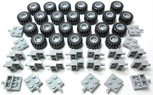 Imagem de Conjunto de rodas, pneus e eixos LEGO City Grey - 72 peças