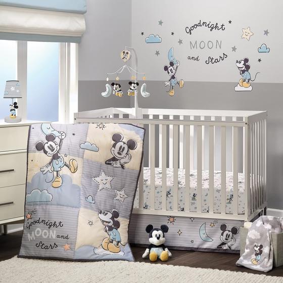 Imagem de Conjunto de Roupa de Cama de Berço Disney Baby Moonlight Mickey - Lambs & Ivy