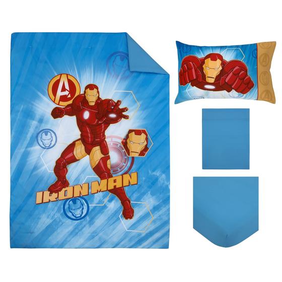 Imagem de Conjunto de Roupa de Cama Infantil Marvel Avengers Iron Man - 4 Peças