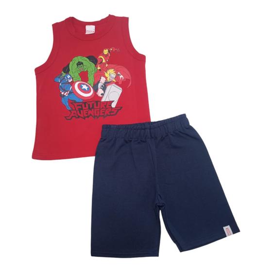 Imagem de Conjunto de roupa para menino vingadores regata tam 4-6-8-10-12