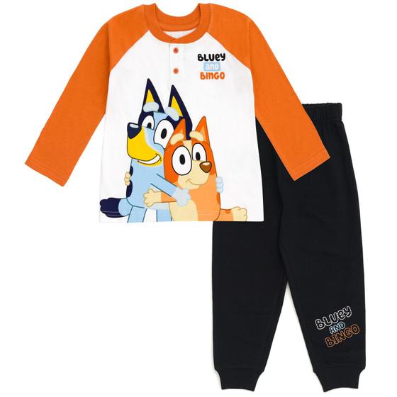 Imagem de Conjunto de roupas Bluey Bingo Little Boys, camiseta e calças de 7 a 8 anos