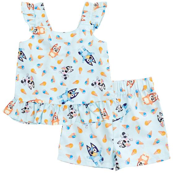 Imagem de Conjunto de roupas Bluey Bingo Muffin, camiseta regata para meninas e shorts