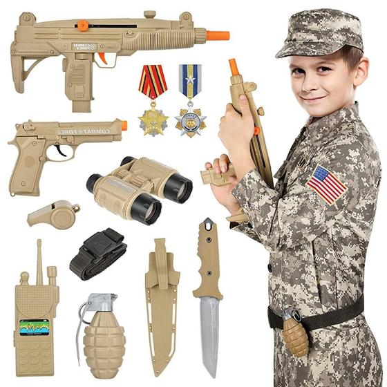 Imagem de Conjunto de roupas Costume GIFTINBOX Kids Army Soldier de 3 a 12 anos