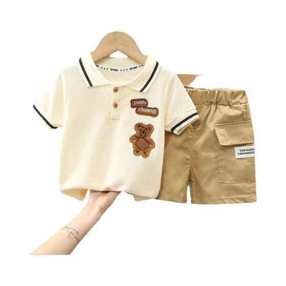 Imagem de Conjunto de Roupas de Verão para Bebê Menino - Camiseta e Shorts com Estampa de Desenho Animado