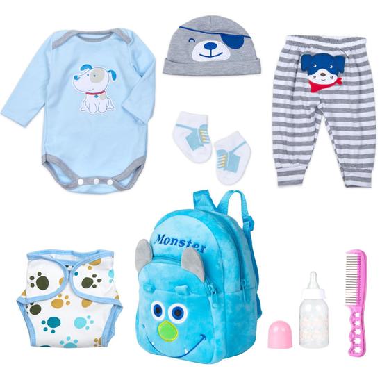 Imagem de Conjunto de roupas para boneco Reborn Baby Boy de 17 a 22 polegadas com mochila