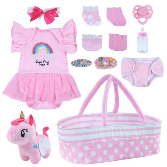 Conjunto de Roupas Reborn para Bonecas de 43 a 56cm - com Berço Imagem de Conjunto de Roupas Reborn para Bonecas de 43 a 56cm - com Berço