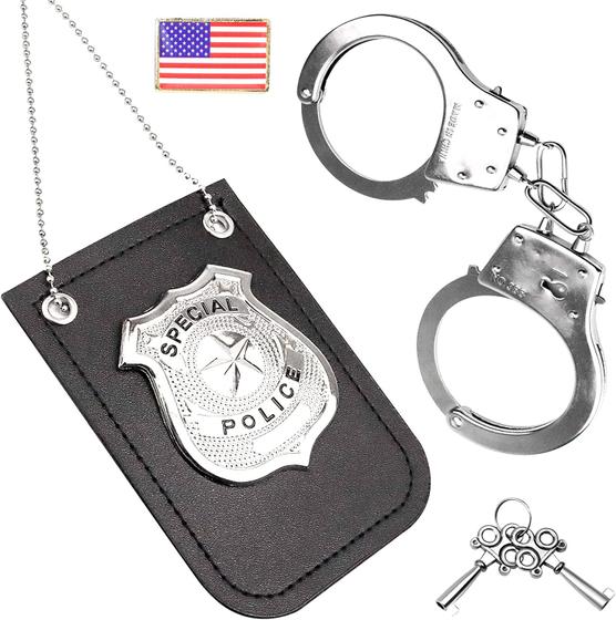 Imagem de Conjunto de RPG Policial HAPTIME Infantil com Distintivo e Algemas
