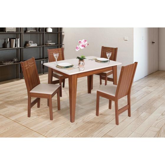 Imagem de Conjunto de Sala de Jantar Mesa Retangular Giovana com 4 Cadeiras Elane