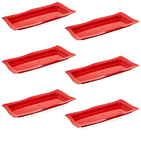 Imagem de Conjunto De Saladeira Moove Rasa Vemplast G 3L 6Un Vermelho