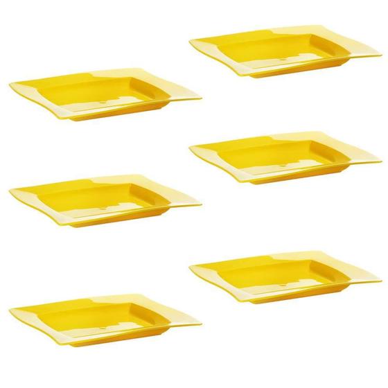 Imagem de Conjunto De Saladeira Moove Rasa Vemplast M 1L 6Un Amarelo