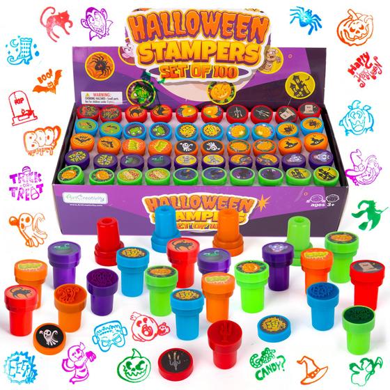 Imagem de Conjunto de selos ArtCreativity Halloween para crianças com 100 selos