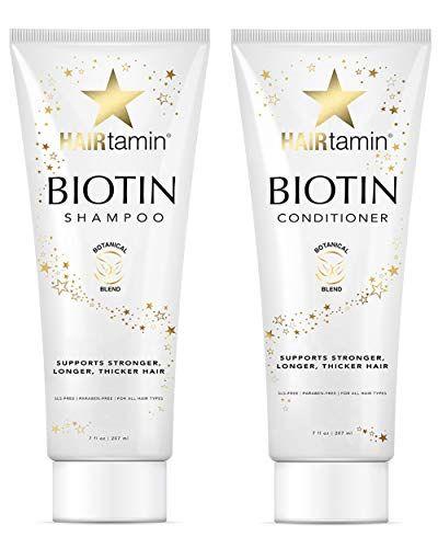 Imagem de Conjunto de shampoo e condicionador HairTamin Volumizing Biotina