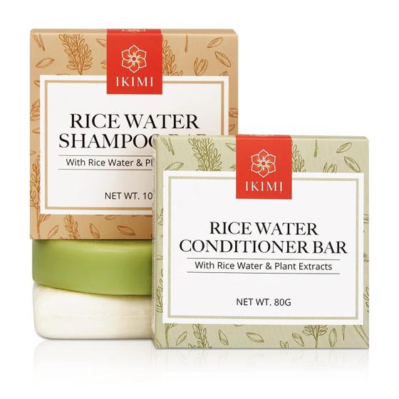 Imagem de Conjunto de shampoo e condicionador IKIMI Rice Bar Hair Growth