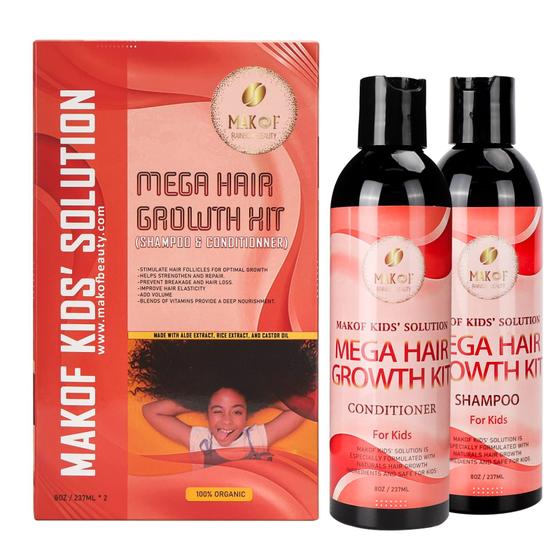 Imagem de Conjunto de shampoo e condicionador MAKOF Hair Growth para crianças