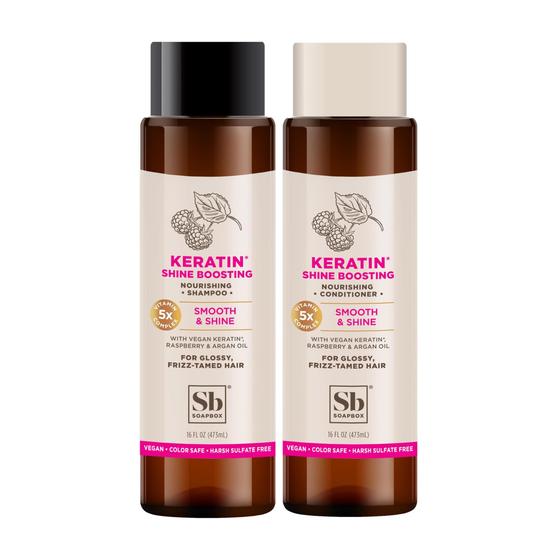 Imagem de Conjunto de shampoo e condicionador Soapbox Shine Boosting Keratin