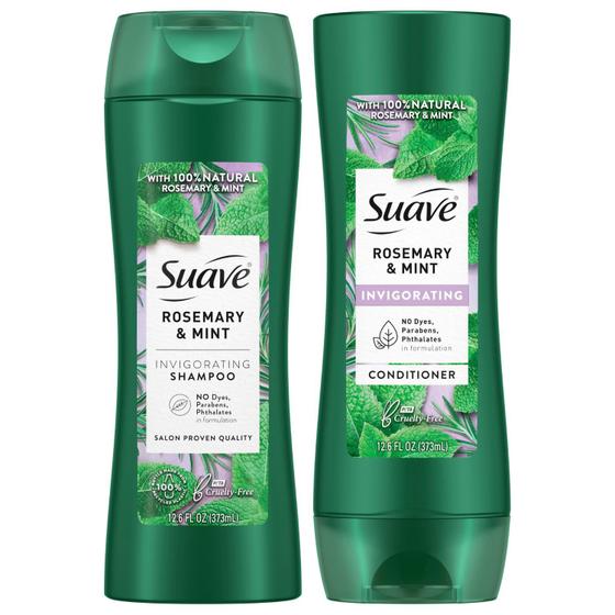 Imagem de Conjunto de shampoo e condicionador Suave Rosemary & Mint 375ml