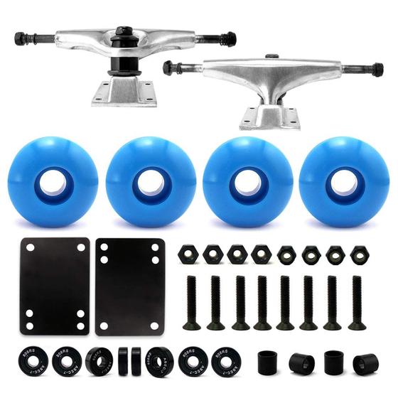 Imagem de Conjunto de skate VJ 5.25, caminhões de 139 mm, rodas de 52 mm, rolamentos